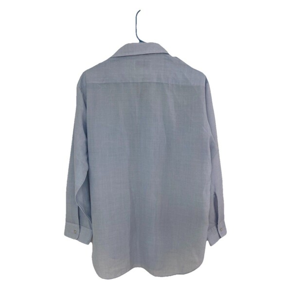 Shirt Man's Long Sleeve Polyester Wool Air Force Blue USAF VTG 16.5 32 Creighton - Picture 8 of 10